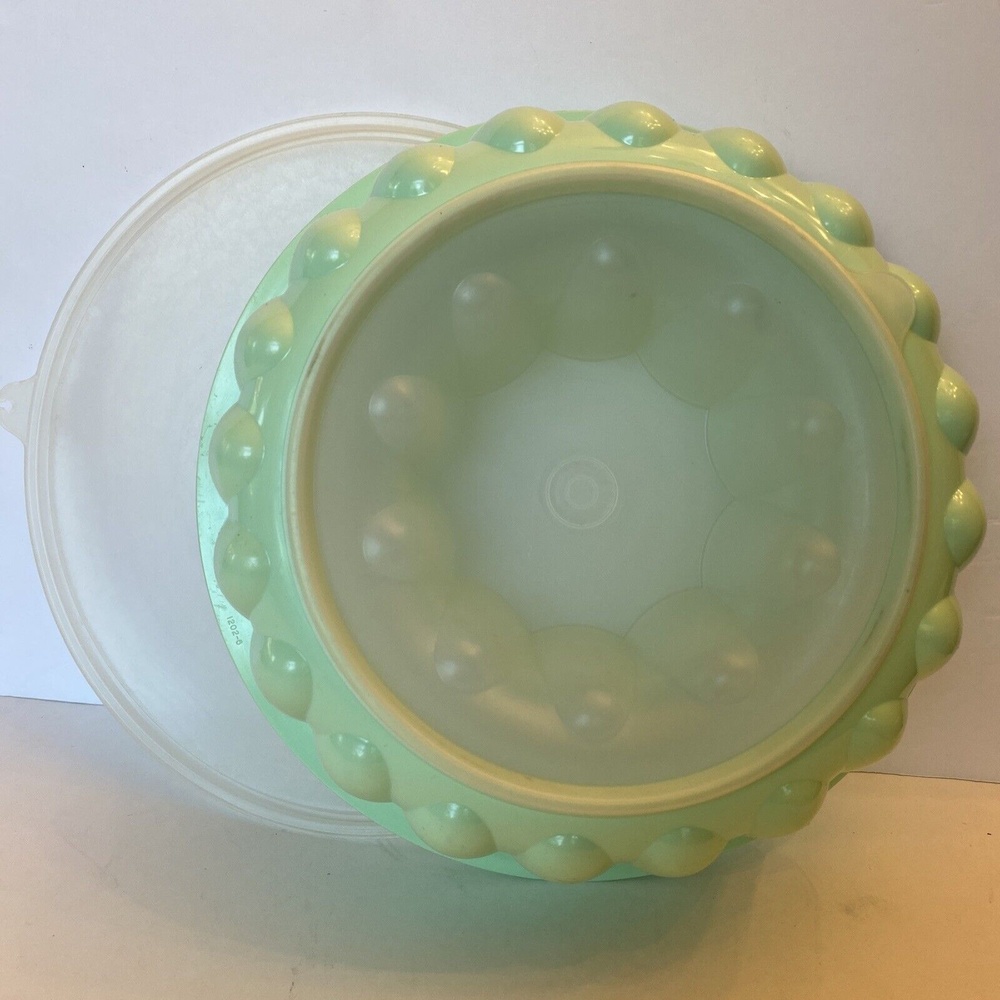 Vintage TUPPERWARE 3-Piece 9.5” Jello Mold Ice Ring Mint Green 1202 1201 1203